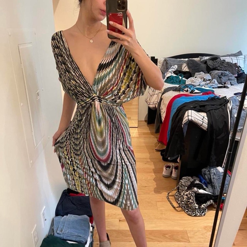Multicolor Patterned Women Dress
